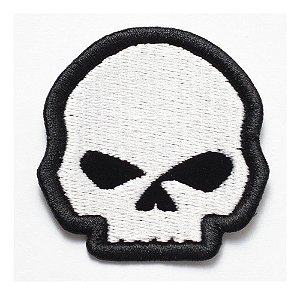 Patch Bordado Harley Davidson Caveira Skull Br 8x8cm