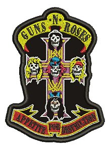 Patch Bordado Música Guns N Roses Appetite 7,2x9cm