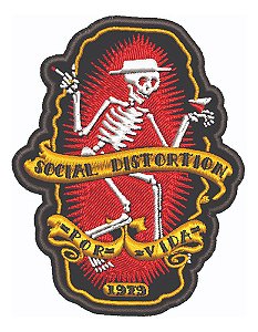 Patch Bordado Música Social Distortion 7,7x10cm