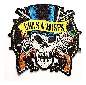 Patch Bordado Música Guns N Roses Cartola 9x9cm