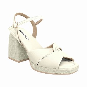 Sandália Piccadilly Eloisa Off White Salto Alto 771002