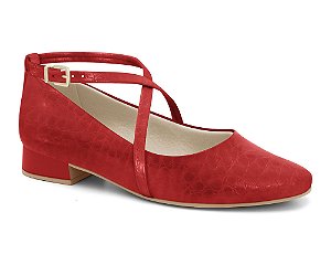 Sapatilha Ramarim Bailarina Vermelha Croco 2415102