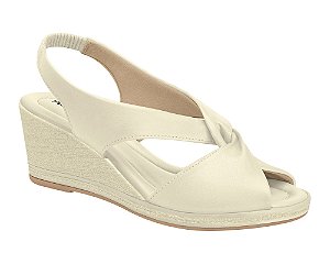 Sandália Piccadilly Sling Back Alice Anabela Off White 408221