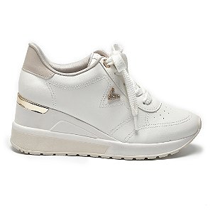 Tênis Feminino Via Marte Anabela Branco/Dourado 046-010-10