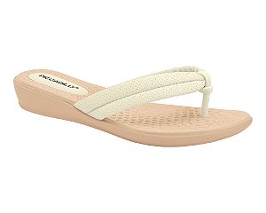 Chinelo Piccadilly Camila Rasteira Off White 500324 - Wide Fit