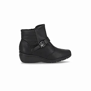Bota Piccadilly Maxi Cano Curto Anabela Preta 117106