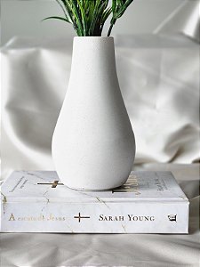 Vaso Minimalista Alice - Em Cimento Branco - OffW