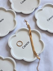 Bandeja Flor- cimento branco