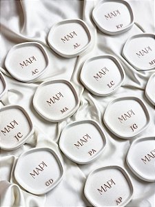 Mini Porta Joias do dia Orgânico-  em Cimento Branco- PERSONALIZÁVEL SOMENTE  ESCRITA