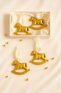 Enfeite de Natal – Cavalo Dourado (Caixa com 4 unidades)