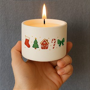 Vela Aromática Natalina - Canela, laranja e cravo.