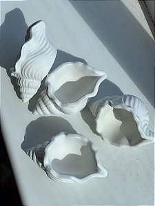 Porta Joias Caramujo - cimento branco