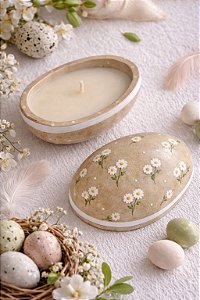 Vela Ovo de Páscoa Aromática – Capim-limão & Lavanda