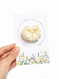 10 Mini Velas Coração em flor + Cartão Personalizável