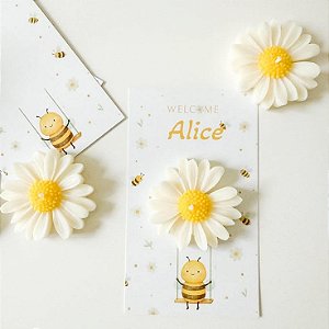 10 Mini Velas Aromáticas Margaridas + Cartão Personalizável