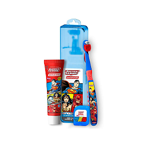 Estojo Para Viagem Liga da Justiça com Creme Dental 50G