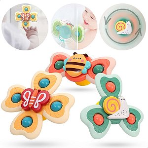 Brinquedo Com Ventosa Para Bebês Gruda No Vidro Kit 3 Peças