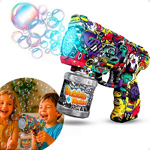 Brinquedo Arminha De Sabão Lança Bolha De Sabão Pistola Luz