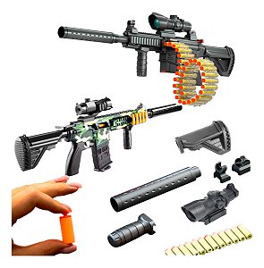 Brinquedo Fuzil M416 Lança Dardo De Espuma Metralhadora Mira