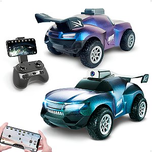 Carrinho Controle Remoto Espião Câmera Wifi Recarregável Som