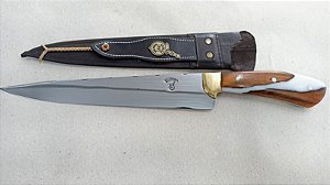 FACA GAÚCHA 10" INOX  / CABO HÍBRIDO  / BAINHA DE COURO