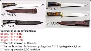 FACAS P/ BRINDE NO ATACADO / DE 08 À 10 POLEGADAS