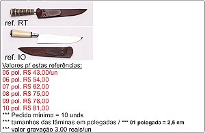 FACAS P/ BRINDE NO ATACADO / DE 05 À 10 POLEGADAS
