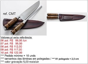 KIT DUPLO (FACA E CHAIRE) P/ BRINDE / DE 06 À 10 POLEGADAS