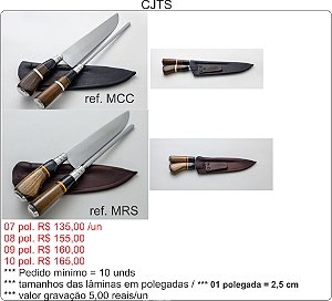 KIT DUPLO (FACA E CHAIRE) P/ BRINDE / DE 07 À 10 POLEGADAS