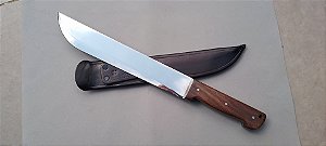 FACÃO MILITAR 11,5" / INOX / CASCAVEL / CABO ROBUSTO / MADEIRA DE LEI / COM BAINHA