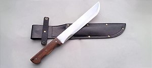 FACÃO MILITAR 11,5" / INOX / CASCAVEL / CABO ROBUSTO / MADEIRA DE LEI / BAINHA REFORÇADA