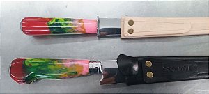 FACA CIGANA 07" INOX / GAÚCHA / BAINHA DE COURO