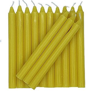 1 Kg De Velas Palito Colorida Amarelo De 18cm - Velas por Quilo Parafina 100% Pura Fábrica de Velas São Jorge