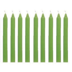 1 Kg De Velas Palito Colorida Verde Claro De 18cm - Velas por Quilo Parafina 100% Pura Fábrica de Velas São Jorge
