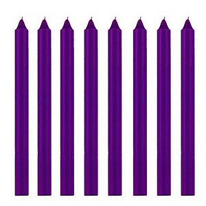 1 Kg De Velas Palito Colorida Violeta De 18cm - Velas por Quilo Parafina 100% Pura Fábrica de Velas São Jorge