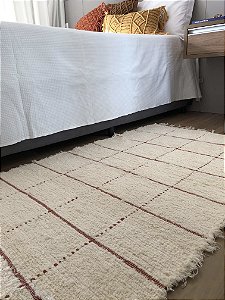 Tapete Beira Cama Boho Grid Telha – 0,80 x 1,50m