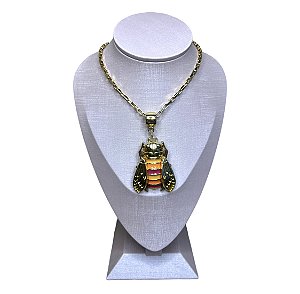 Colar Abelhinha Folhado A Ouro