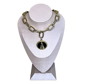 Colar Nossa Senhora Aparecida Folhado A Ouro