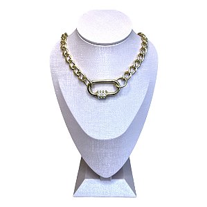 Colar Cadeado Folhado A Ouro