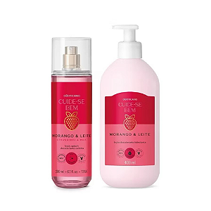 Combo Cuide-se Bem Morango E Leite (loção + Splash)