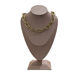 Colar Chocker Folhado a Ouro