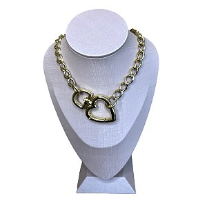 Colar Coração Folhado A Ouro