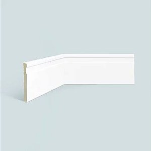 Rodapé De Poliestireno Espaçofloor Frisado Slim Branco 10cm X 10mm X 2,20m