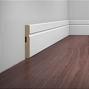 Rodapé Mdf Estilo Eucafloor 5cm Cor Branco (Barra De 2,4 Metros)
