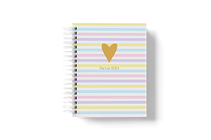 Planner 2025: Listras colorida