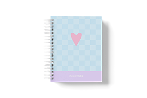 Planner Financeiro: Capa xadrez azul