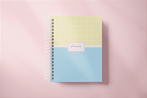 Planner Permanente: Azul quadrinhos amarelos