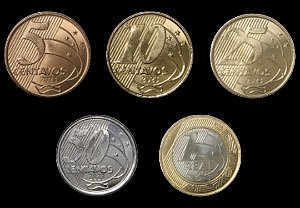 Set do Real 2023 completo com 5 Moedas Flor de Cunho