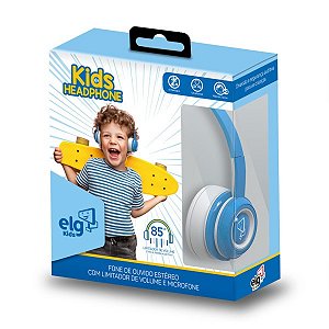 Fone de Ouvido Kids ELG P3 Azul e Branco | KD01BW
