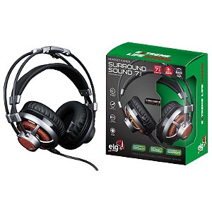 Headset Gamer Extreme 7.1 | Surround com Microfone LED Laranja Drivers 50mm | Cabo 2,2 Metros para PC PS4 | ELG | HGSS71